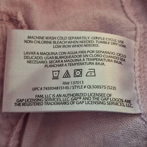 Gap Linen Shorts Winsome Orchid Pink Pull On Drawstring Pockets Relaxed size M - Picture 10 of 12